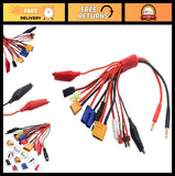 10-in-1 RC Lipo Battery Multi Charger Adapter, 4.0mm Banana Plug Cable for Drone Battery