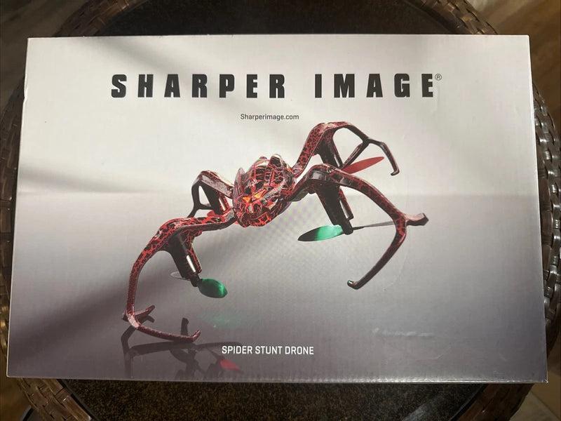 Spider stunt RC drone box with red spider legs and green LED lights