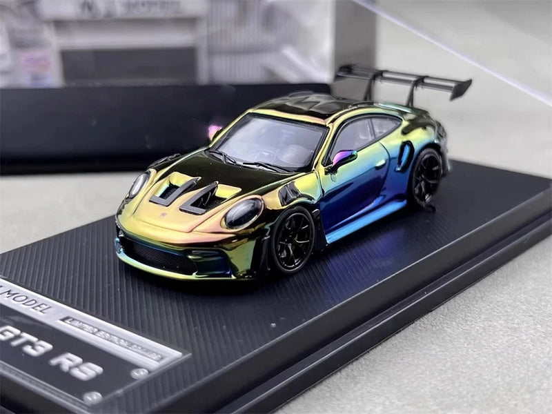 MJ 1/64 Scale Porsche 911 GT3 RS Chameleon Diecast Car Model Toy Gift NIB