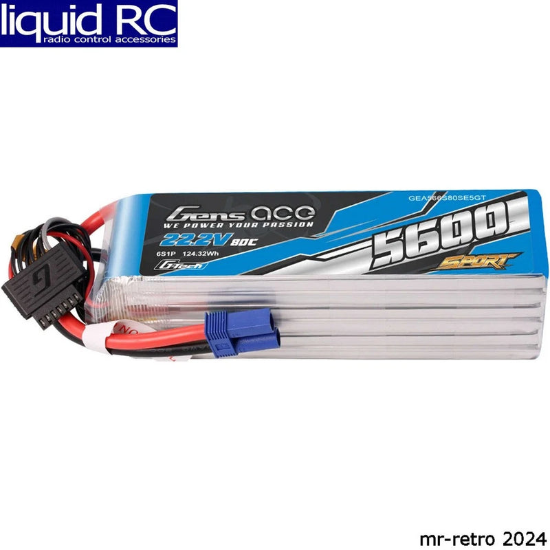 Gens Ace 566S80SE5GT Gens ace Sport G-Tech 5600mAh 6S 80C 22.2V Lipo Battery Battery