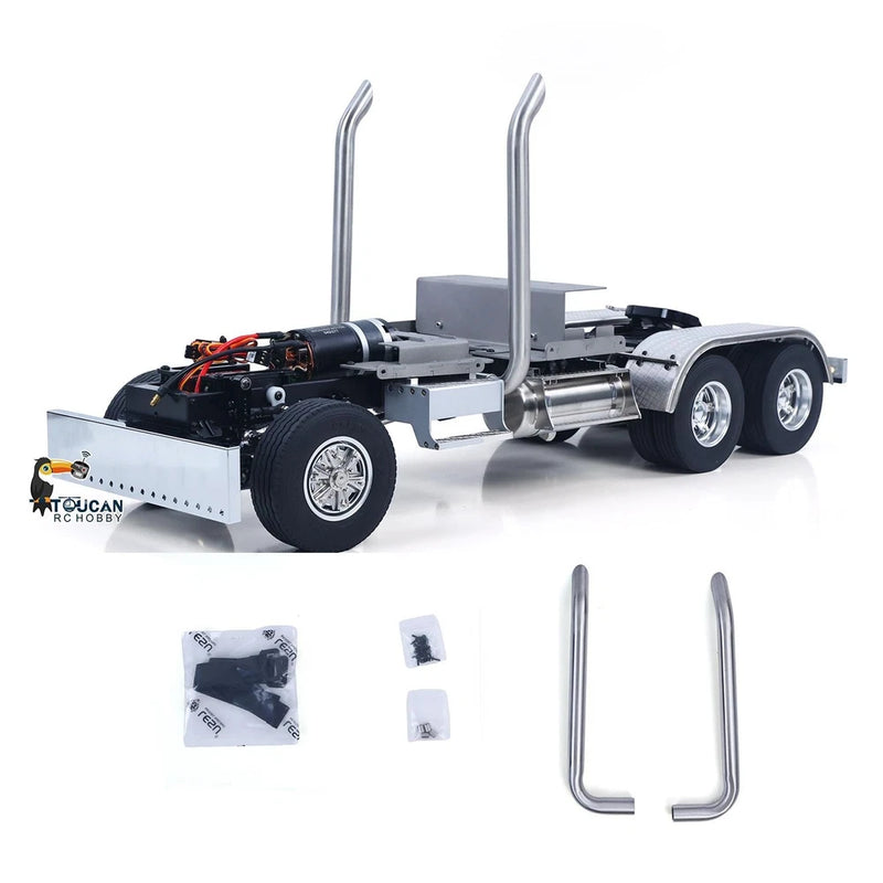 1/14 LESU 6*6 Metal Chassis W/ Servo Motor for Tamiya RC Tractor Truck Model