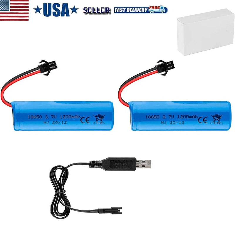 2X 3.7V 1200mAh Li-ion Battery SM-2P Plug for RC Car Drift Monster Truck Racing Battery