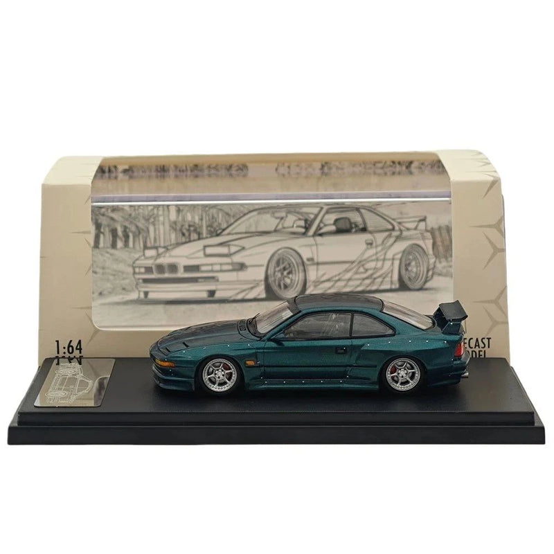 RM 1/64 850CSi E31 Coupe WideBody Sport Model Green Diecast Car Collection