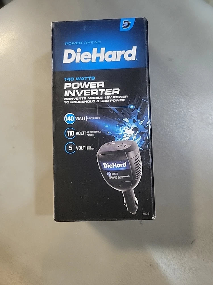 Diehard 140 Watt Power Inverter 12v DC Power to 110 Volts AC 5 Volts USB