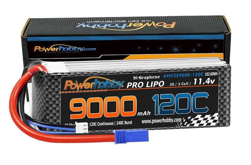 Power Hobby 3S-9000MAH-120C-EC5 3S 11.4V 9000mah 120C + HV Lipo Battery Battery