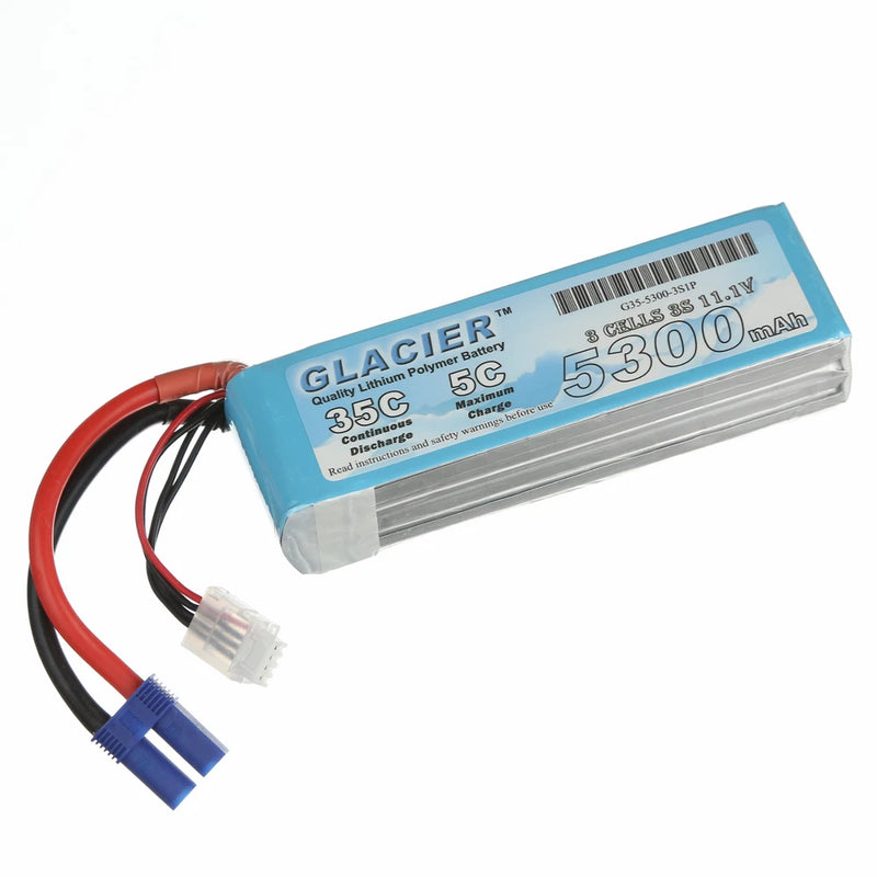 Glacier 11.1V LiPo Battery 3S 35C 5300mAh Lipos with EC5 Connector Battery
