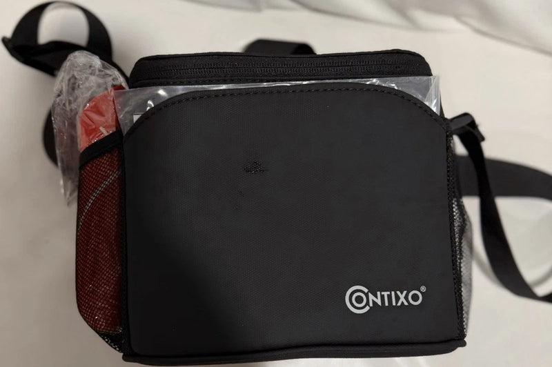 Black Contixo drone carrying case pouch with logo