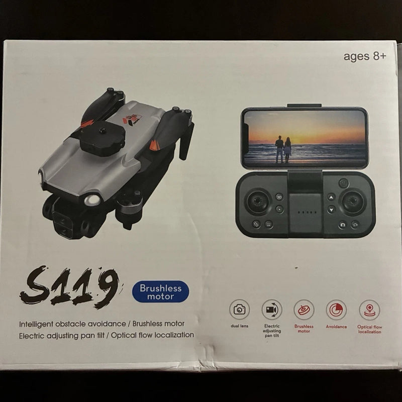 RC quadcopter drone with handheld remote controller and screen