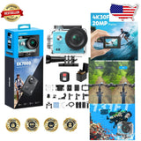 EK7000 4K Action Camera Blue 20MP EIS WiFi Waterproof Remote Control Zoom