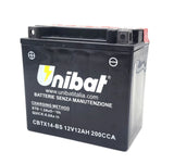 UNIBAT ATV BATTERY AGM 12v MAINTENANCE FREE MATCHES YUASA YTX14-BS SEE MODELS Battery