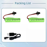 2PCS 3.7V 500mAh Li-ion Battery with USB Charger for RC Car Airplane Blaster