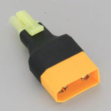 RC battery adapter, Tamiya male to XT90 male plug, no-wire connector with black and orange housings