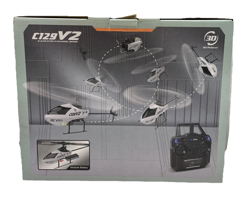 C129 V2 RC drone helicopter-style toy with remote control in retail box