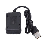 Black plastic USB LiPo balance charger with attached charging cable