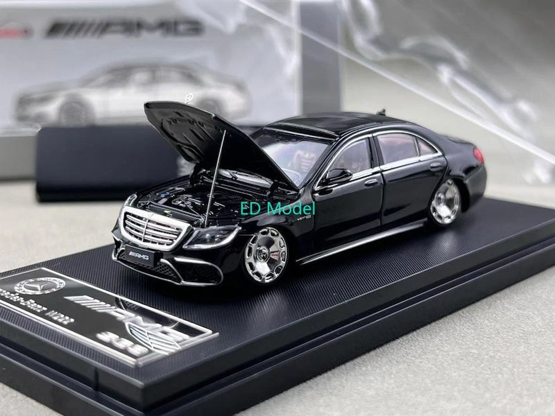 BN RM 1:64 Black S63 W222 V12 VIP Luxury Sedan Sports Model Diecast Metal Car