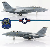 Dark gray F-14D Tomcat 1/72 model aircraft with landing gear and tail markings