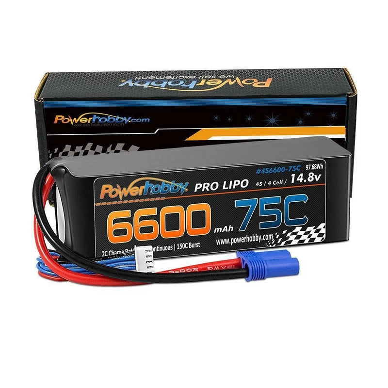 4S 14.8V 6600mAh 75C-150C EC5 Lipo Battery Pack Powerhobby PHB4S660075EC5 Battery