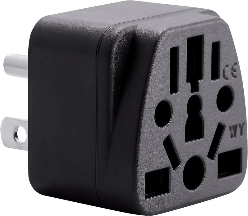 Unidapt US Travel Plug Adapter, EU,AU,UK,NZ,CN to USA (Type B), Grounded 3 Prong
