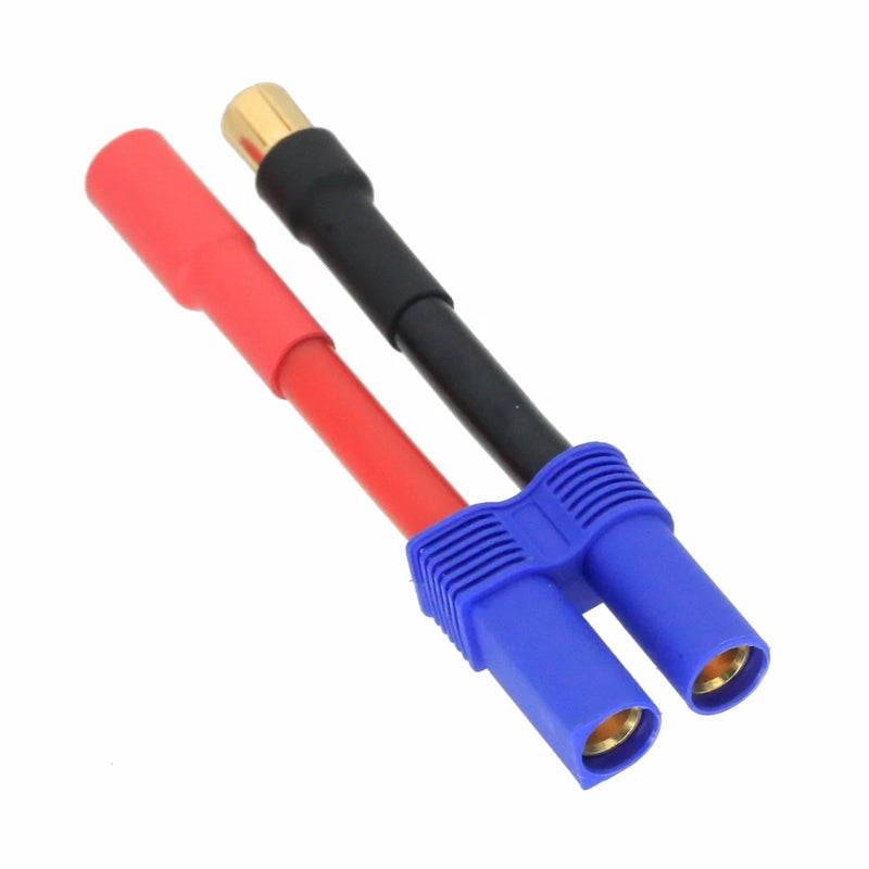 HXT 6.5mm Male-/Female+ to EC5 Female cable 10AWG 5CM wire For RC Battery FPV
