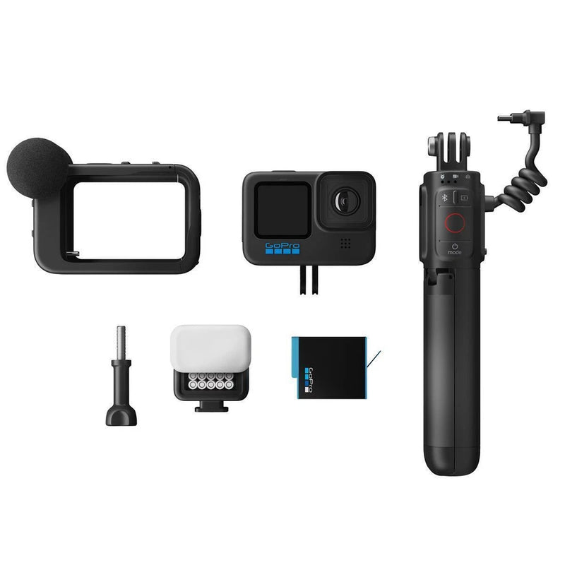 Black GoPro HERO11 action camera with front lens, display, and accessory mounts