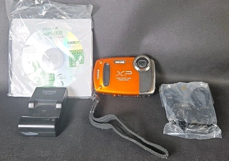 Fujifilm FinePix XP50 Waterproof Digital Camera w/ Battery, Charger, CD And Box