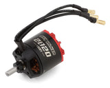 Hobbywing brushless outrunner motor with 550kV label, front shaft and black wire leads