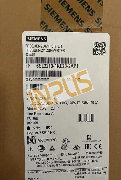 6SL3210-1KE23-2AP1 New Siemens G120C Frequency Converter 6SL3210-1KE23-2AP1 IPCS
