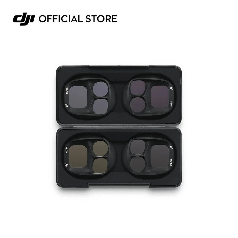 ND filter set with four lenses in black storage case with molded slots