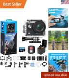 EK7000 4K30fps Action Camera with 64GB MicroSDXC U3 Memory Card Accessories K...