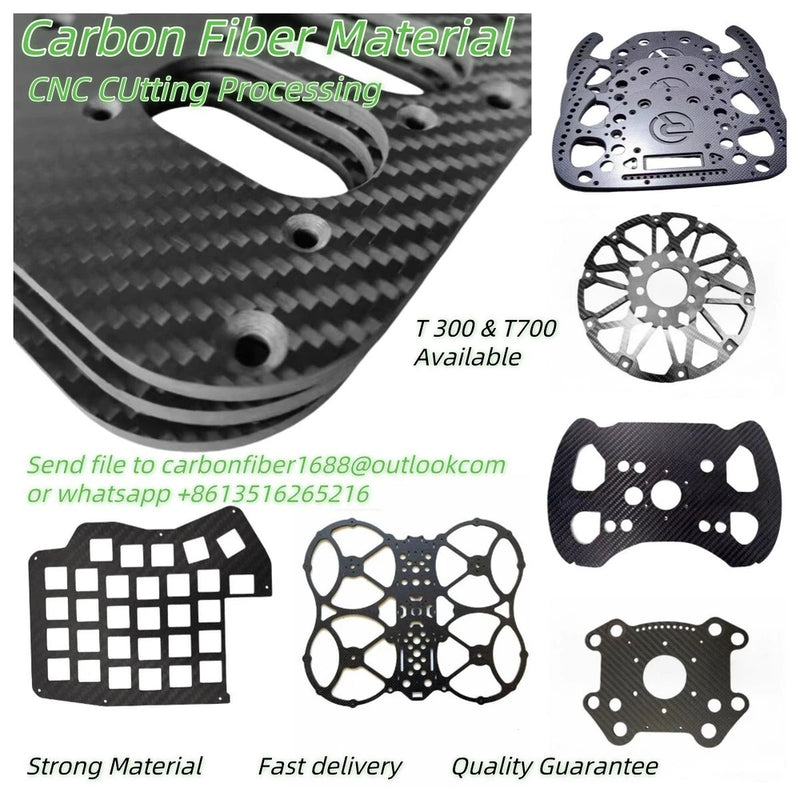 Carbon Fiber Sheet Custom CNC Cutting Carbon Plate Panel Process FPV Frame Arms