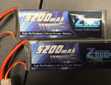 5200mAh 120C 7.4V 38.48 Wh LiPo Battery