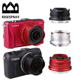 RISESPARY 10mm F5.6 MF Fisheye Lens for Sony E Fuji X  Nikon M4/3 Metal