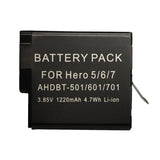 3.7V 1220mAh Battery for Sport Camera GoPro Hero 5 Specific Model High Quality Battery