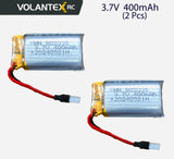 Volantexrc 3.7V 400mAh  Li-Po Battery 2PCS, Compatible for F4U/ P51D RC Plane