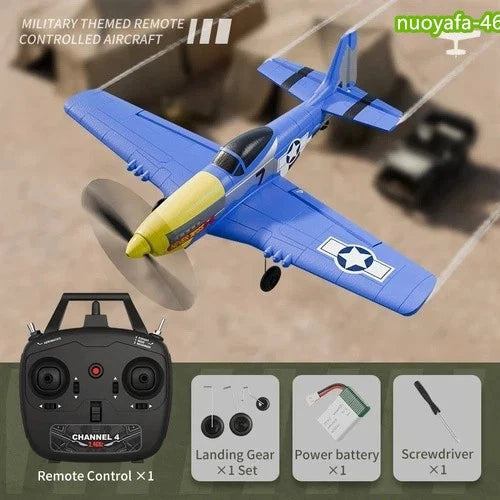 WWII Blue P51 Fighter 2.4G RC Airplane 4CH 6Axis Remote Aerobatic Aircrafts RTF