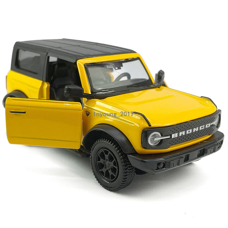 1:36 Ford Bronco Model Car Diecast Toy Cars Metal Toy Vehicle Doors Open Yellow