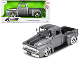 1/24 Jada 1956 Ford F-100 Pickup Truck & Black Stripes Diecast Model Grey 34308