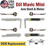 White drone arm shell replacement parts with motors and red/black wiring, left and right