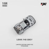 TPC 1:64 LBWK F40 Grey Diecast Model Car