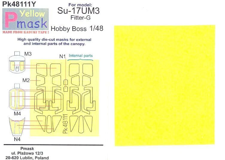 Model Maker 1/48 SUKHOI Su-17 UM3 Fighter Kabuki Paint Mask Set Hobby Boss Kit