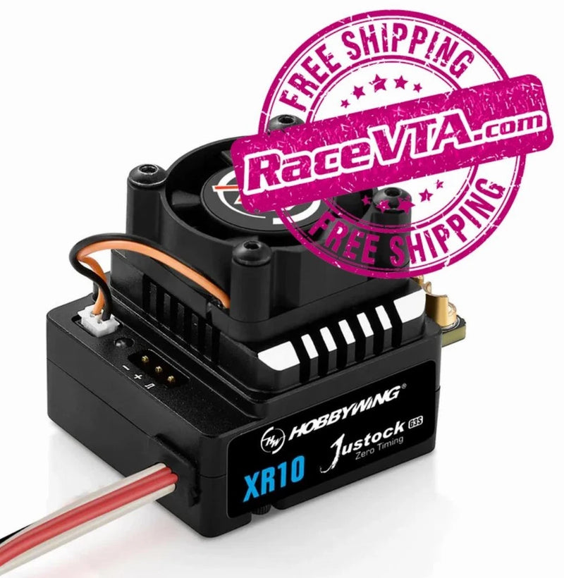 Black HOBBYWING Justock XR10 G3S sensored brushless ESC with mounting connectors