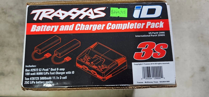 For Traxxas 2990 Combo EZ Peak Dual Battery Charger w/ 2-3s 2872X 25c 5000 Lipos Battery