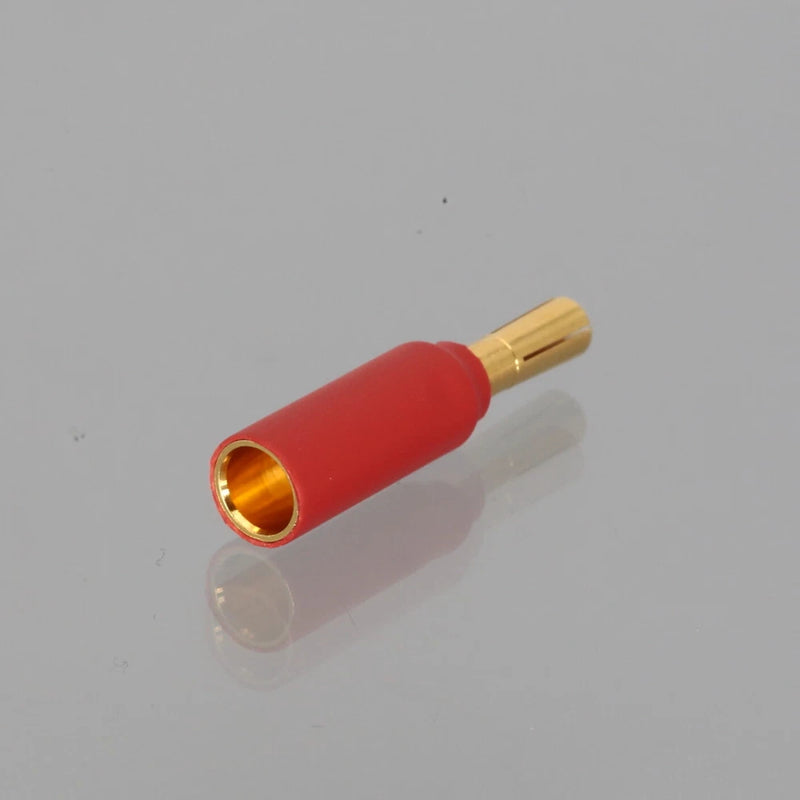 Red bullet connector adapter with gold plug tip, male to female ESC wiring