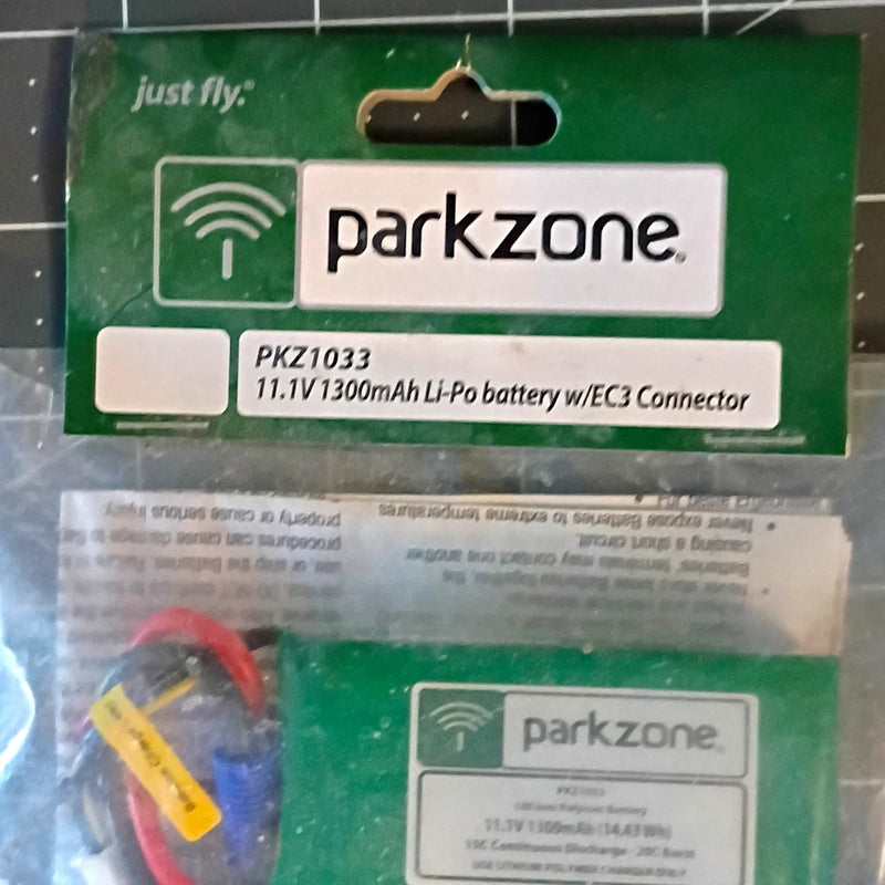 ParkZone PKZ1033 11.1V 1300mAh 3S LiPo Battery w/ EC3 Connector Battery