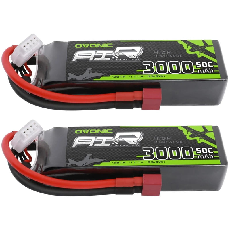 LiPo battery pack with Dean-style T connector, 11.1V 3000mAh, red/black leads