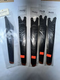 RC helicopter main rotor blades set, black plastic blades with orange balance marks