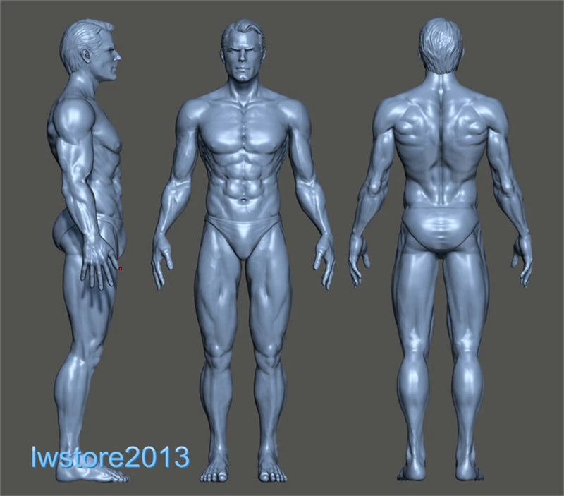 Unpainted Muscular Man Miniatures Scene Props Figures Model For Cars Vehicles