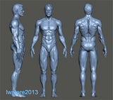 Unpainted Muscular Man Miniatures Scene Props Figures Model For Cars Vehicles