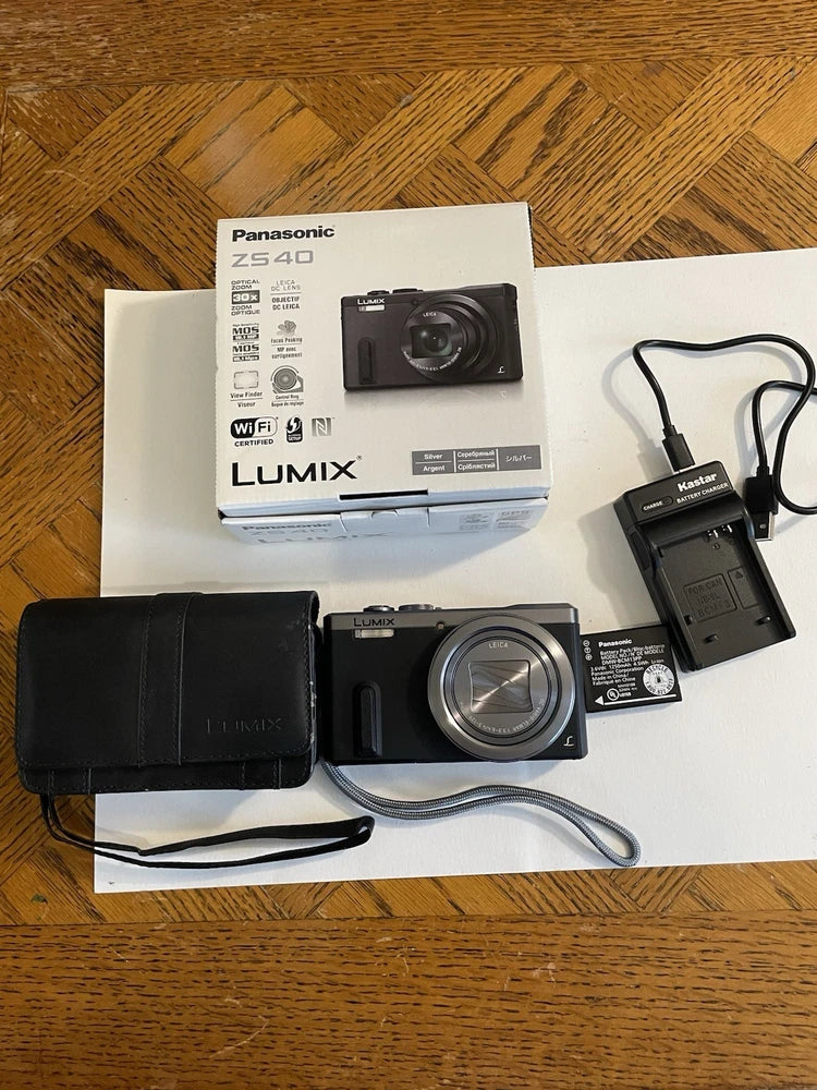 Panasonic Lumix DMC-ZS40 18.1MP Digital Camera 30x Zoom w/ Box, Case & 2 Batteri