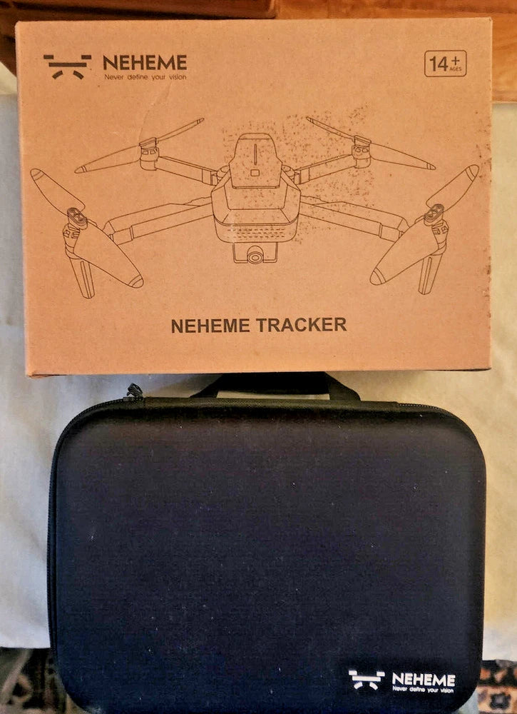 Neheme tracker drone carrying case, black hard shell with front logo